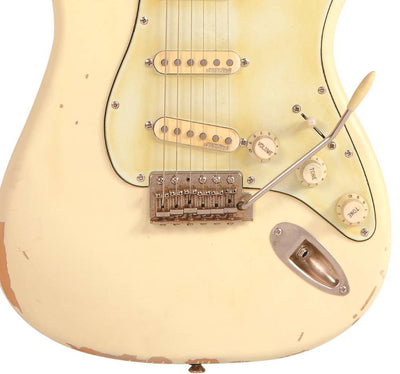 Vintage V6 Thomas Blug Signature Electric Guitar ~ Distressed Vintage White - Fair Deal Music