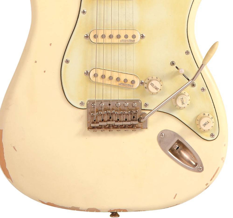 Vintage V6 Thomas Blug Signature Electric Guitar ~ Distressed Vintage White - Fair Deal Music