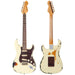 Vintage V6 ICON Electric Guitar ~ Distressed White Over Sunburst - Fair Deal Music