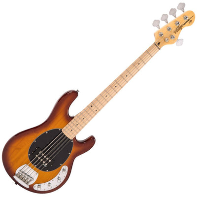 Vintage V96 ReIssued 5-String Active Bass ~ Flamed Tobacco Sunburst - Fair Deal Music