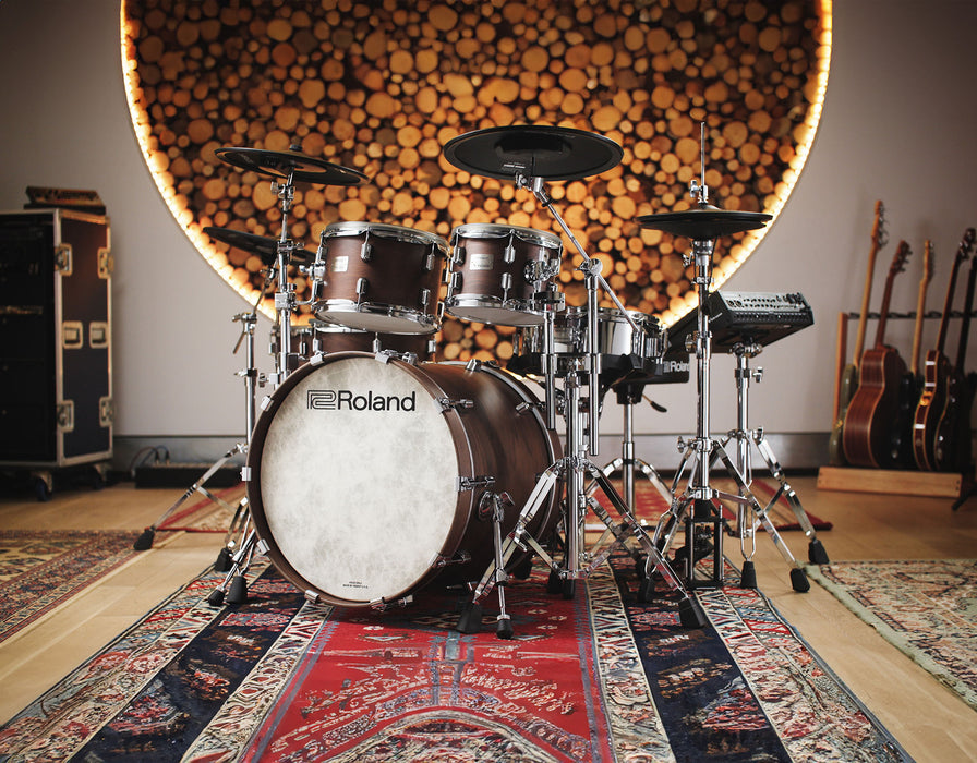 Roland VAD716 Flagship V-Drums Acoustic Design Electronic Drum Kit With V71 Sound Module - Satin Walnut - Fair Deal Music