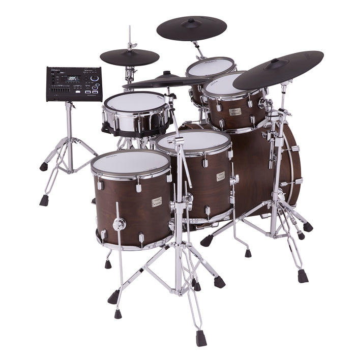 Roland VAD716 Flagship V-Drums Acoustic Design Electronic Drum Kit With V71 Sound Module - Satin Walnut - Fair Deal Music
