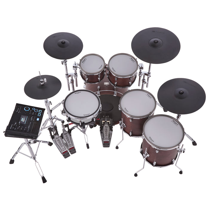 Roland VAD716 Flagship V-Drums Acoustic Design Electronic Drum Kit With V71 Sound Module - Satin Walnut - Fair Deal Music
