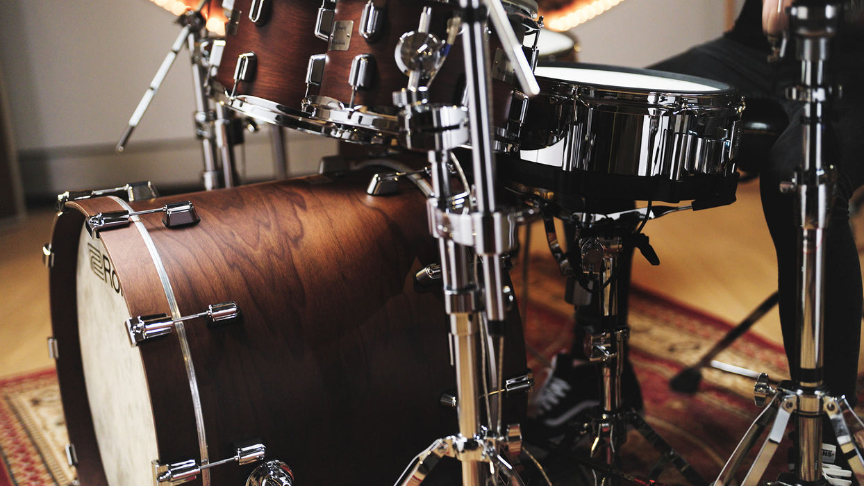 Roland VAD716 Flagship V-Drums Acoustic Design Electronic Drum Kit With V71 Sound Module - Satin Walnut - Fair Deal Music