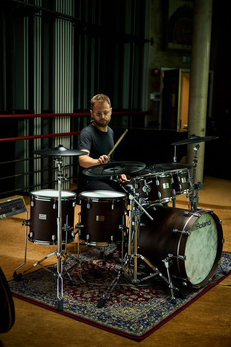 Roland VAD716 Flagship V-Drums Acoustic Design Electronic Drum Kit With V71 Sound Module - Satin Walnut - Fair Deal Music