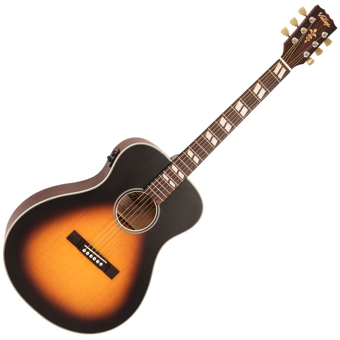 Vintage Historic Series 'Folk' Electro-Acoustic Guitar ~ Vintage Sunburst - Fair Deal Music