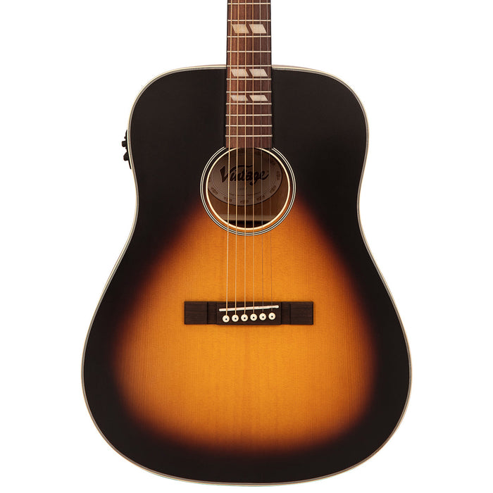 Vintage Historic Series 'Dreadnought' Electro-Acoustic Guitar ~ Vintage Sunburst - Fair Deal Music