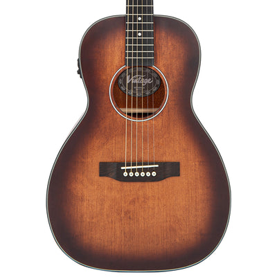 Vintage Stage Series 'Parlour' Electro-Acoustic Guitar ~ Antiqued - Fair Deal Music