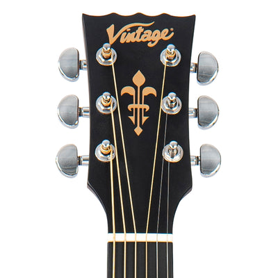 Vintage Stage Series 'Parlour' Electro-Acoustic Guitar ~ Antiqued - Fair Deal Music