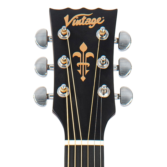 Vintage Stage Series 'Parlour' Electro-Acoustic Guitar ~ Antiqued - Fair Deal Music