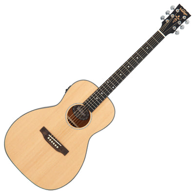 Vintage Stage Series 'Parlour' Electro-Acoustic Guitar ~ Natural - Fair Deal Music