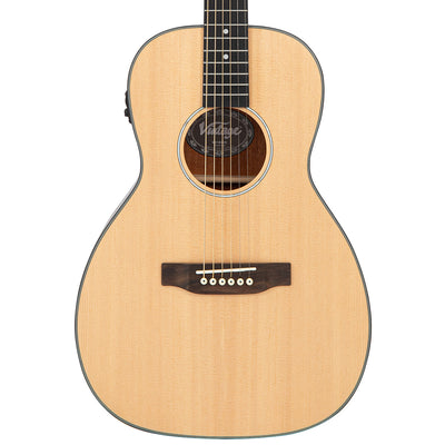 Vintage Stage Series 'Parlour' Electro-Acoustic Guitar ~ Natural - Fair Deal Music