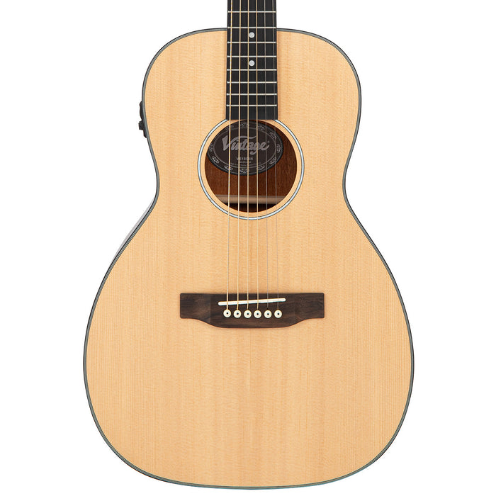Vintage Stage Series 'Parlour' Electro-Acoustic Guitar ~ Natural - Fair Deal Music