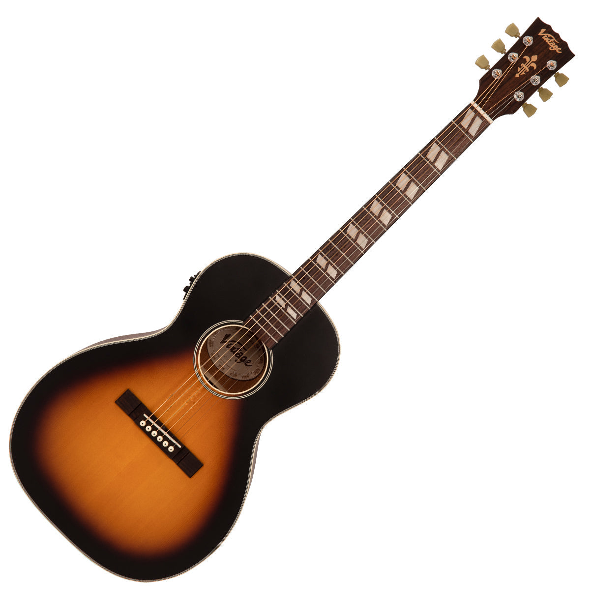 Vintage Historic Series 'Parlour' Electro-Acoustic Guitar ~ Vintage Sunburst - Fair Deal Music