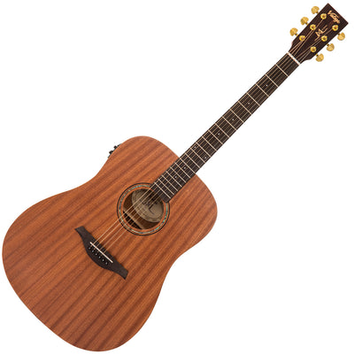 Vintage Mahogany Series 'Dreadnought' Electro-Acoustic Guitar ~ Satin Mahogany - Fair Deal Music