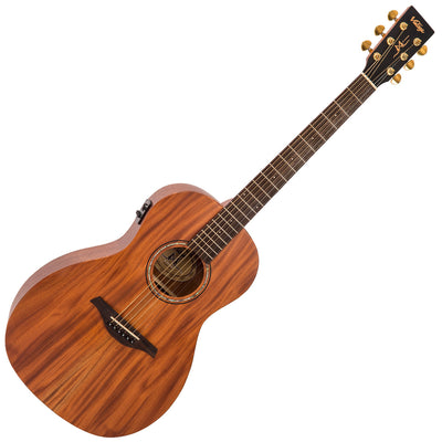 Vintage Mahogany Series 'Parlour' Electro-Acoustic Guitar ~ Satin Mahogany - Fair Deal Music