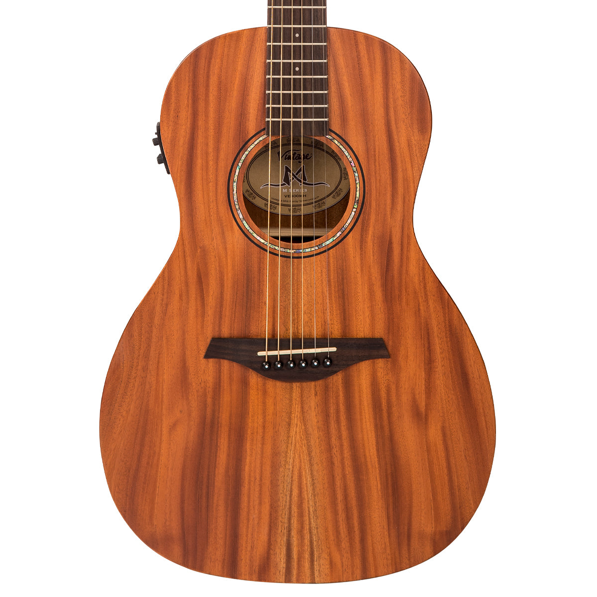 Vintage Mahogany Series 'Parlour' Electro-Acoustic Guitar ~ Satin Mahogany - Fair Deal Music