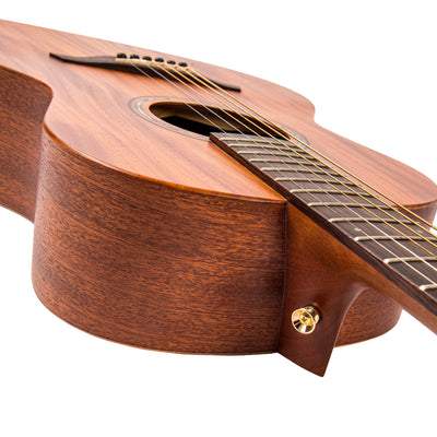 Vintage Mahogany Series 'Parlour' Electro-Acoustic Guitar ~ Satin Mahogany - Fair Deal Music