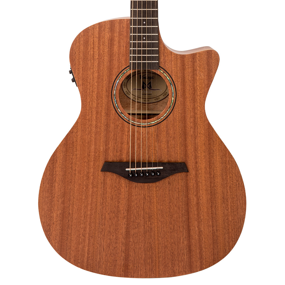 Vintage Mahogany Series 'Grand Auditorium' Cut-Away Electro-Acoustic Guitar ~ Satin Mahogany - Fair Deal Music