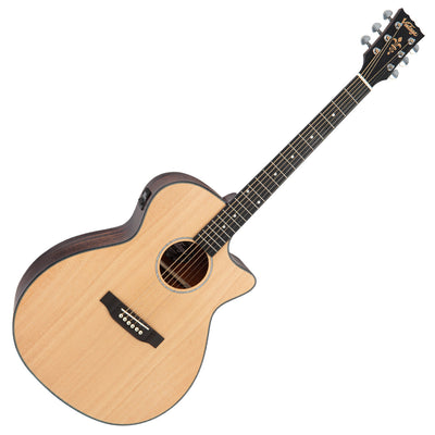 Vintage Stage Series 'Grand Auditorium' Cutaway Electro-Acoustic Guitar ~ Natural - Fair Deal Music
