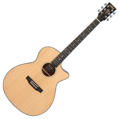 Vintage Stage Series 'Grand Auditorium' Cutaway Electro-Acoustic Guitar ~ Natural - Fair Deal Music