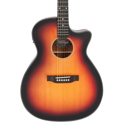 Vintage Stage Series 'Grand Auditorium' Cutaway Electro-Acoustic Guitar ~ Sunburst - Fair Deal Music