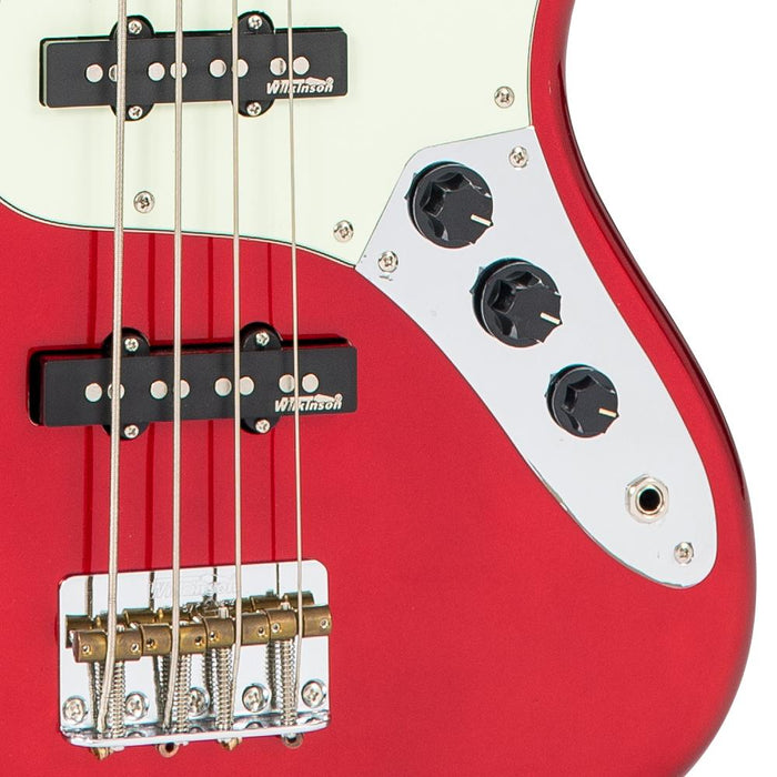 Vintage VJ74 ReIssued Bass Guitar ~ Candy Apple Red - Fair Deal Music