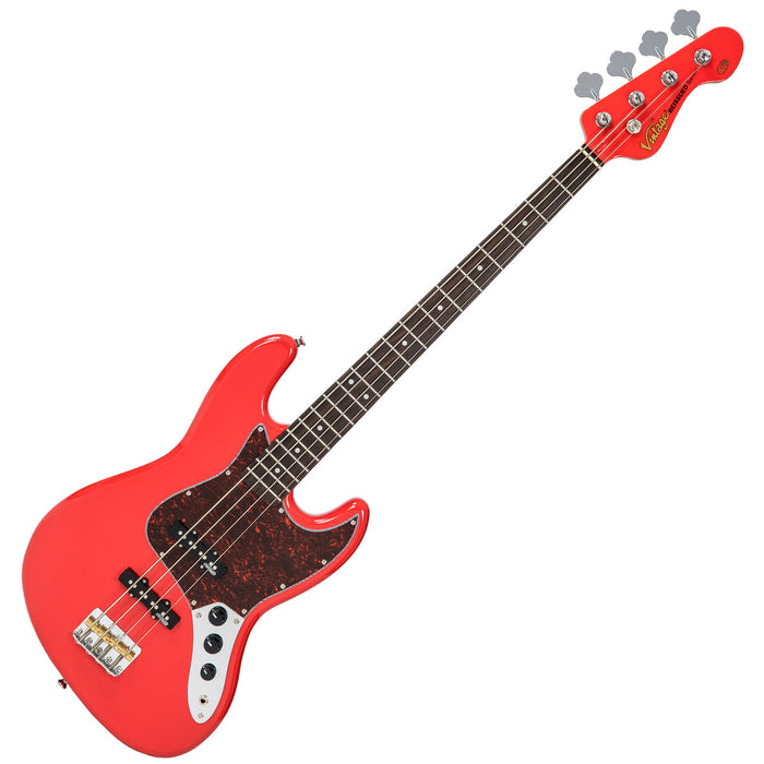 Vintage VJ74 ReIssued Bass ~ Firenza Red - Fair Deal Music