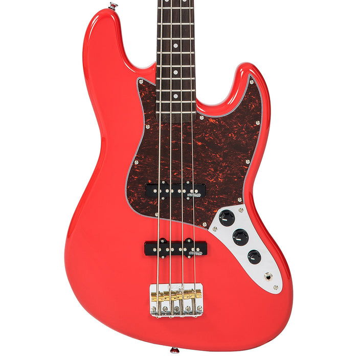 Vintage VJ74 ReIssued Bass ~ Firenza Red - Fair Deal Music
