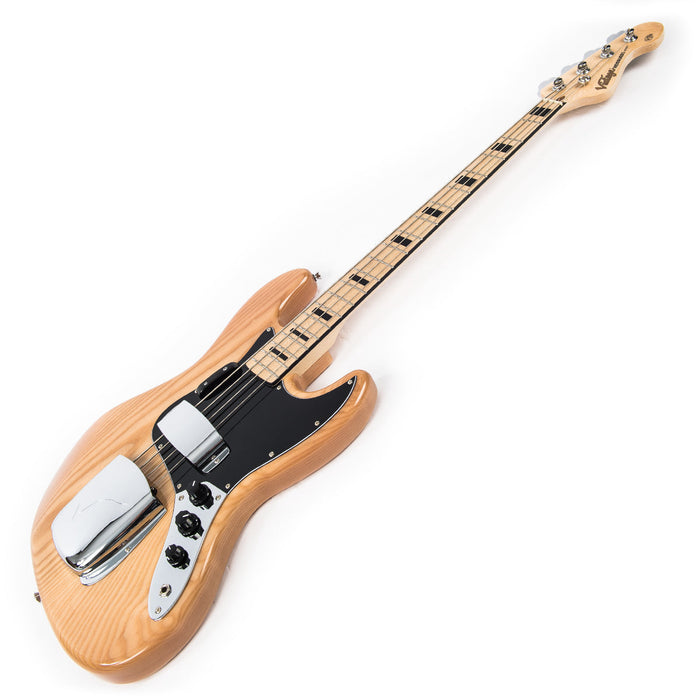 Vintage VJ74 ReIssued Maple Fingerboard Bass ~ Natural Ash - Fair Deal Music