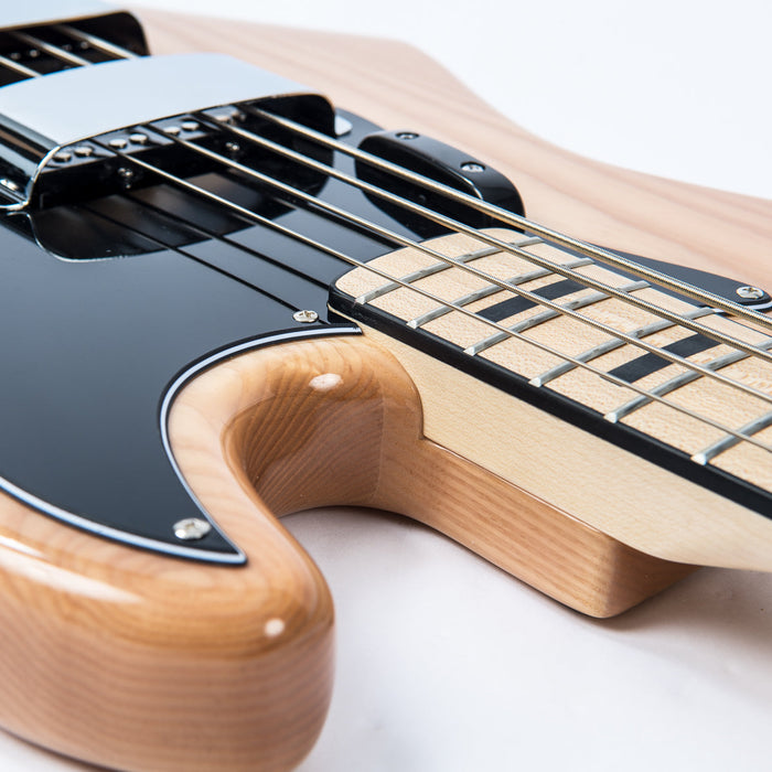 Vintage VJ74 ReIssued Maple Fingerboard Bass ~ Natural Ash - Fair Deal Music