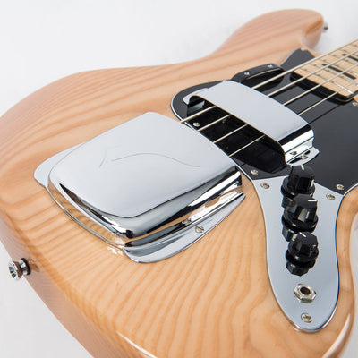 Vintage VJ74 ReIssued Maple Fingerboard Bass ~ Natural Ash - Fair Deal Music