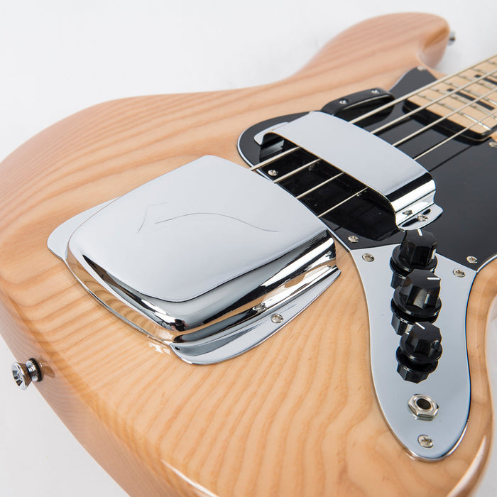 Vintage VJ74 ReIssued Maple Fingerboard Bass ~ Natural Ash - Fair Deal Music