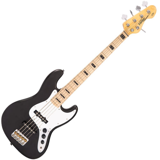 Vintage VJ75 ReIssued Maple Fingerboard Bass Guitar ~ 5-String ~ Black - Fair Deal Music