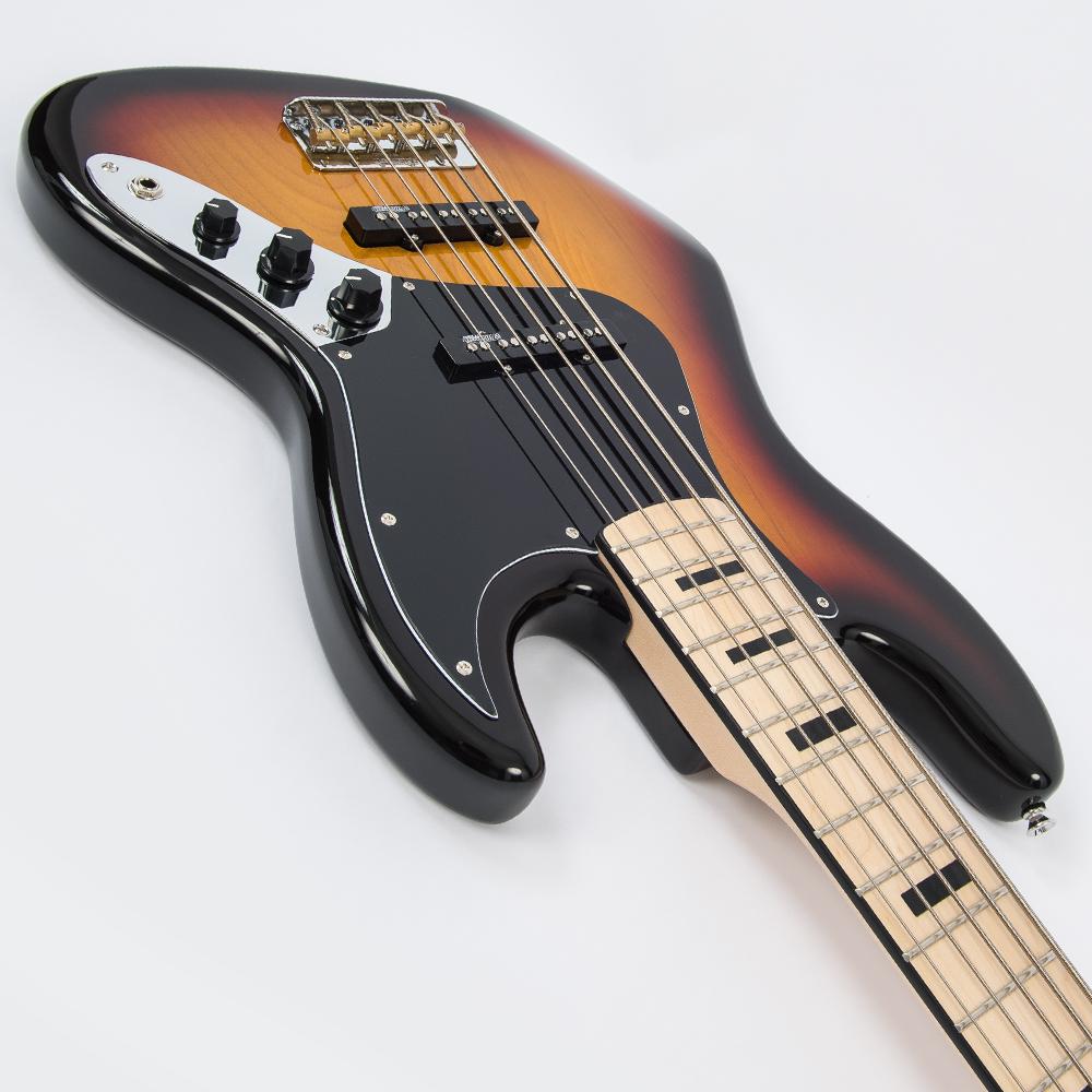 Vintage VJ75 ReIssued Maple Fingerboard Bass Guitar ~ 5-String ~ Sunburst - Fair Deal Music