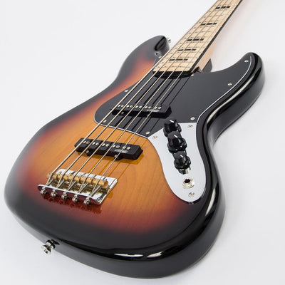 Vintage VJ75 ReIssued Maple Fingerboard Bass Guitar ~ 5-String ~ Sunburst - Fair Deal Music