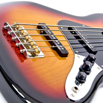 Vintage VJ75 ReIssued Maple Fingerboard Bass Guitar ~ 5-String ~ Sunburst - Fair Deal Music