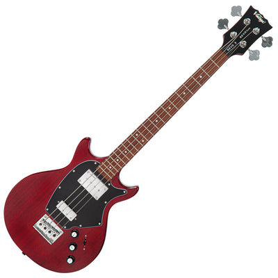 Vintage REVO Series 'Callan' Bass ~ See Thru Cherry Red - Fair Deal Music
