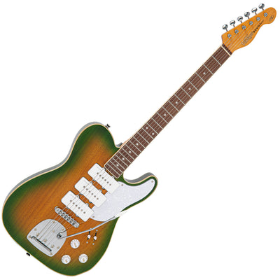 Vintage REVO Series Trio Electric Guitar ~ Green/Yellow Burst - Fair Deal Music