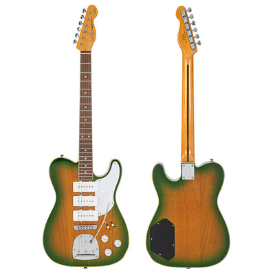Vintage REVO Series Trio Electric Guitar ~ Green/Yellow Burst - Fair Deal Music