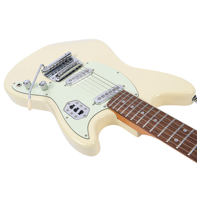 Vintage REVO Series 'Colt SS Twin' Electric Guitar ~ Vintage White - Fair Deal Music