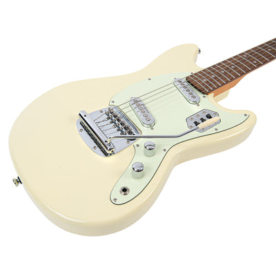 Vintage REVO Series 'Colt SS Twin' Electric Guitar ~ Vintage White - Fair Deal Music