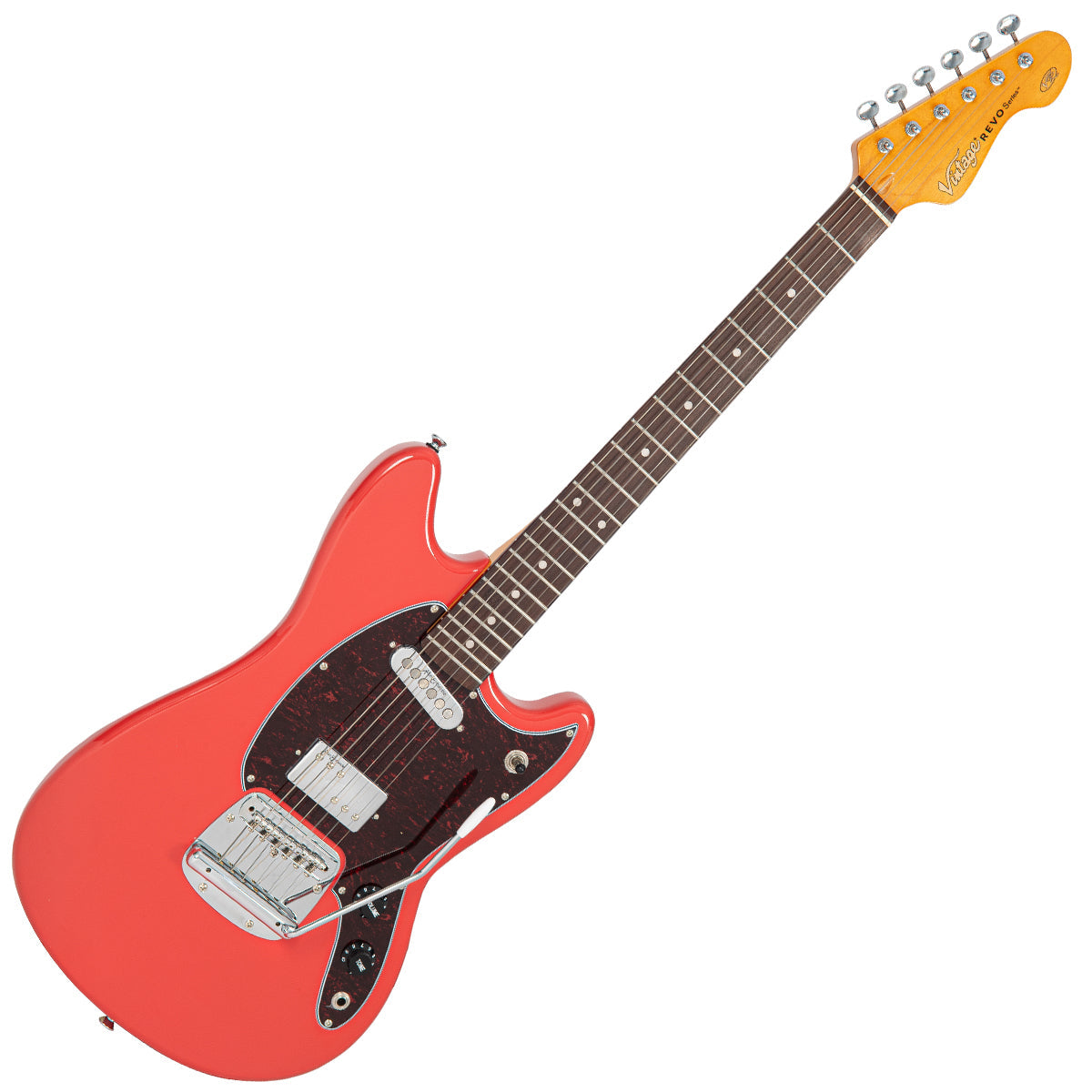 Vintage REVO Series 'Colt' HS Duo Electric Guitar ~ Firenza Red - Fair Deal Music