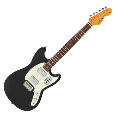 Vintage REVO Series 'Colt HH Twin Hardtail' Electric Guitar ~ Boulevard Black - Fair Deal Music