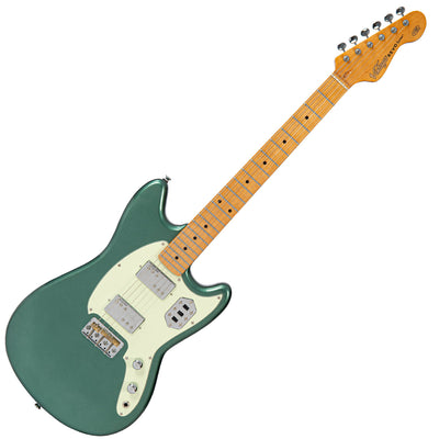 Vintage REVO Series 'Colt HH Twin Hardtail' Guitar ~ Metallic Sherwood Green - Fair Deal Music