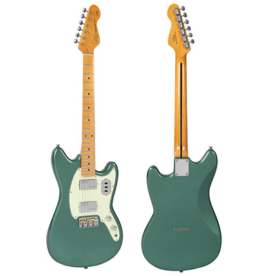 Vintage REVO Series 'Colt HH Twin Hardtail' Guitar ~ Metallic Sherwood Green - Fair Deal Music