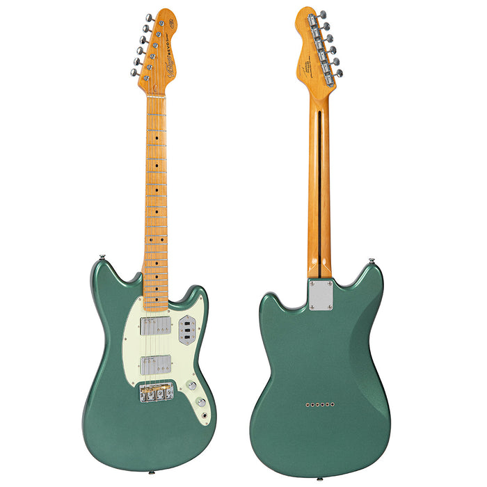 Vintage REVO Series 'Colt HH Twin Hardtail' Guitar ~ Metallic Sherwood Green - Fair Deal Music