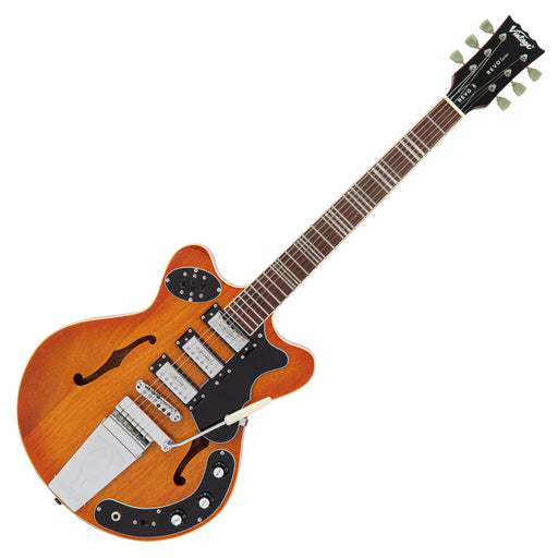 Vintage REVO Series 'Superthin' Electric Guitar ~ Amberburst
