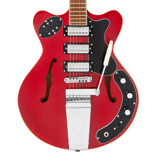 Vintage REVO Series 'Superthin' Electric Guitar ~ Cherry Red