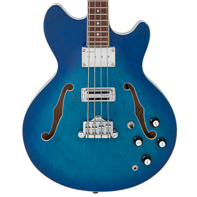 Vintage REVO Series 'Supreme' Semi Acoustic Bass ~ Blueburst - Fair Deal Music